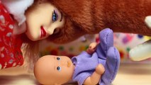 Барби куклы. Видео с игрушками для девочек. Няня напугала малыша. Barbie.