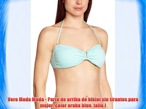 Vero Moda Moda - Parte de arriba de bikini sin tirantes para mujer color aruba blue talla l