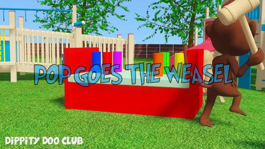 POP GOES THE WEASEL | Nursery Rhyme in HD | by Dippity Doo Club