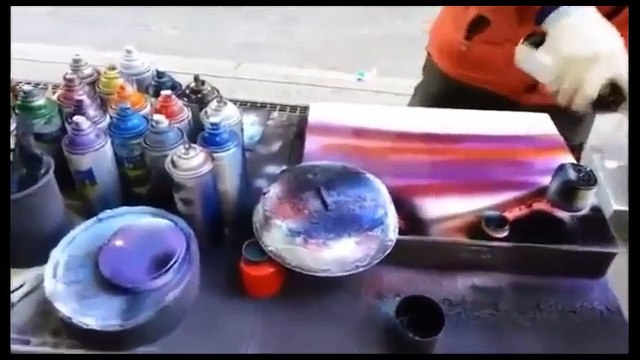 Universe Painted by Street artist using spray paint.