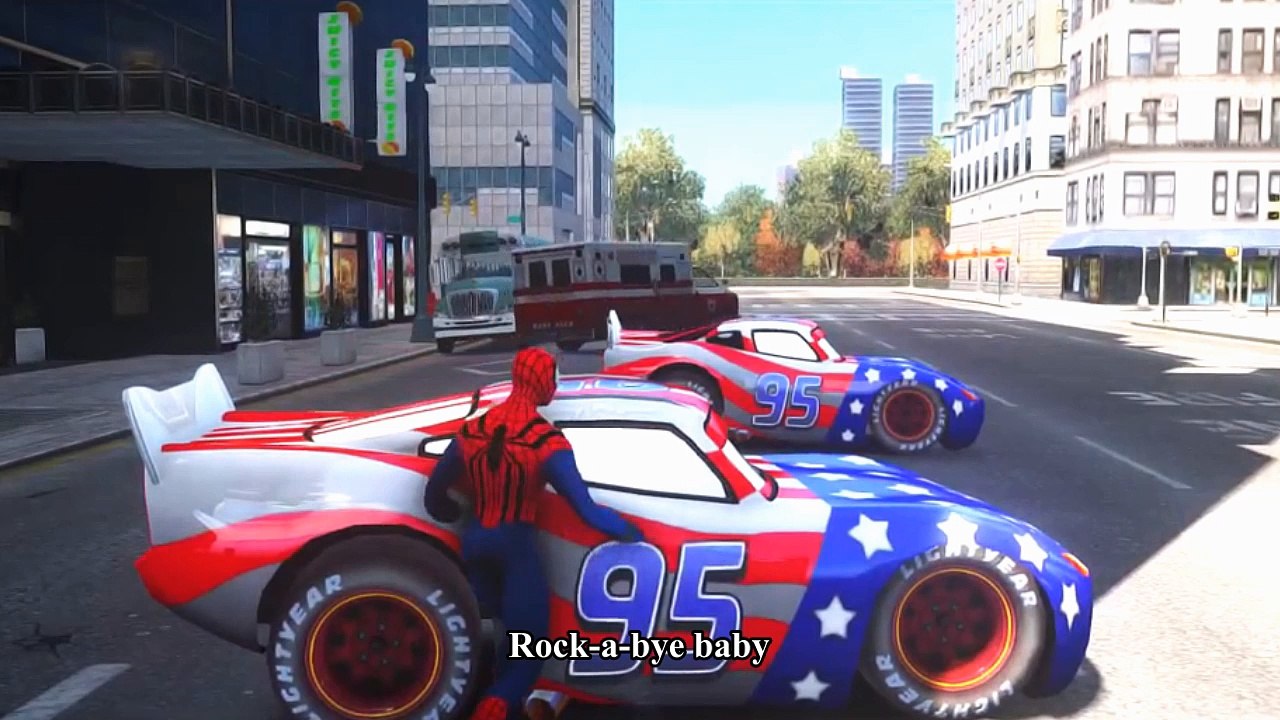 Cars Spiderman Nursery ♪ Rock-A-Bye Baby ♪ Lightning McQueen USA