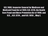 PDF H.R. 2480 Inspector General for Medicare and Medicaid Fraud Act of 1995 H.R. 3224 the Health