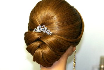 Bridal updo. Wedding hairstyle for Medium Long Hair.