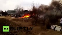 Sukhoi Su-25 jet crashes in Russia’s Far East – immediate aftermath footage