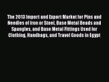 PDF The 2013 Import and Export Market for Pins and Needles of Iron or Steel Base Metal Beads