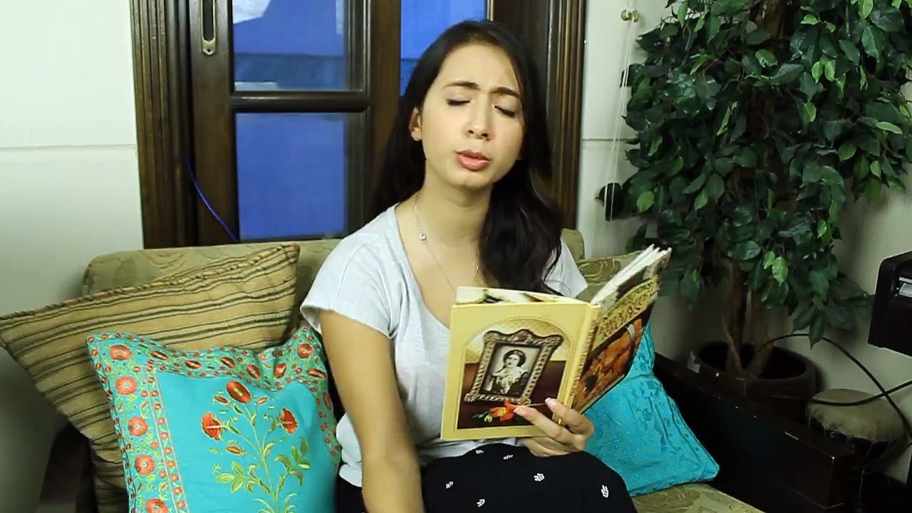 A Girl Puts Too Many Vegetables On Her Face..