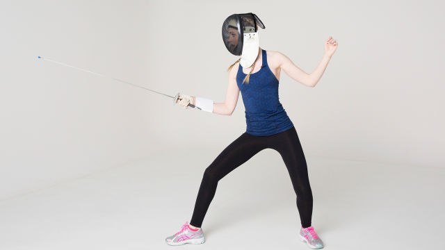 Elena Kampouris Shows Us 5 Basic Fencing Moves (While Being Interviewed)