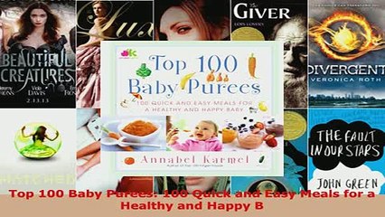 PDF  Top 100 Baby Purees 100 Quick and Easy Meals for a Healthy and Happy B Download Full Ebook