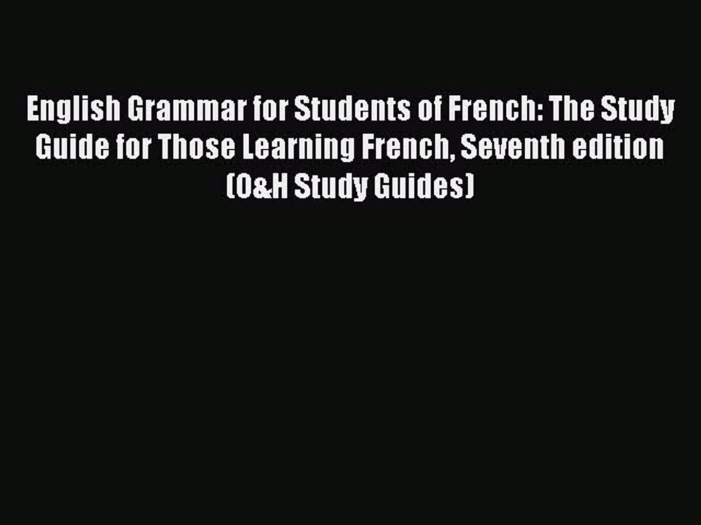 ⁣[Download PDF] English Grammar for Students of French: The Study Guide for Those Learning French