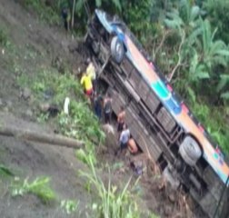 Un bus cayó a un abismo en la vía a la azucena