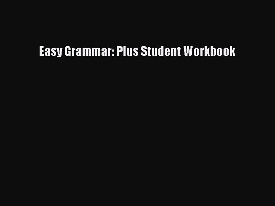 [Download PDF] Easy Grammar: Plus Student Workbook PDF Online