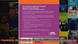 PsychiatricMental Health Nurse Practitioner Review Manual 3rd Edition