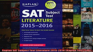 Kaplan SAT Subject Test Literature 20152016 Kaplan Test Prep