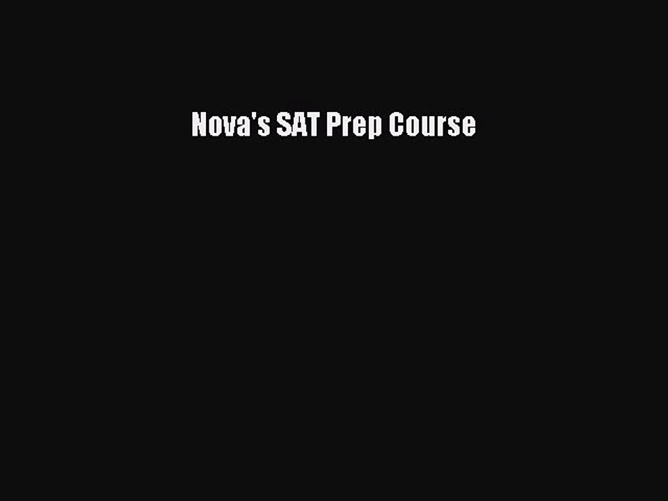 PDF Nova's SAT Prep Course Free Books