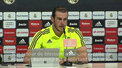 Clásico - Bale : ''Benzema est un attaquant de classe mondiale''