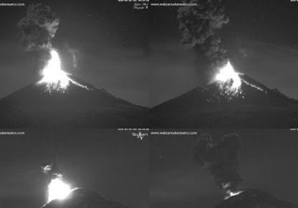 Mexico's El Popo Volcano Explodes in Darkness