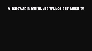 Read A Renewable World: Energy Ecology Equality Ebook Free