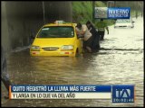 Lluvias inundan calles del norte de Quito