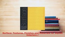 Download  Surface Textures Finishes and Materials for Stylish Interiors  Read Online