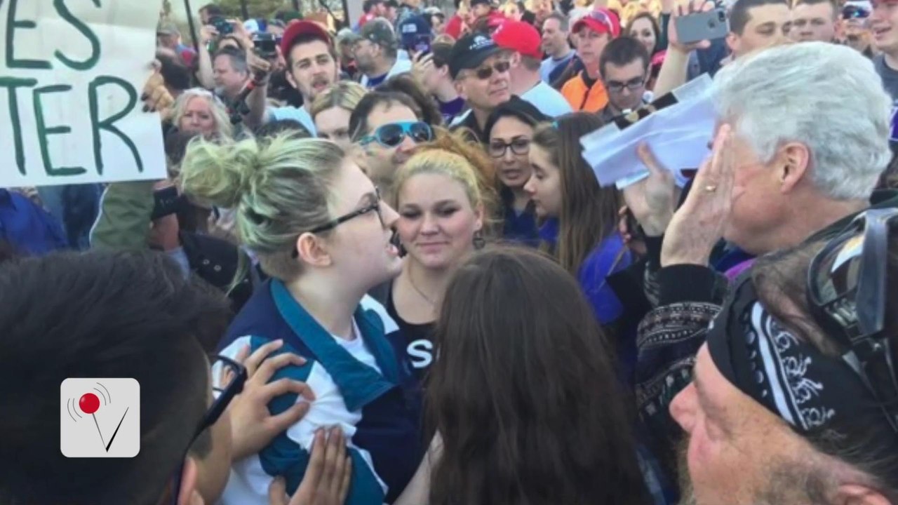 Protestor Pepper Sprayed at Trump Rally