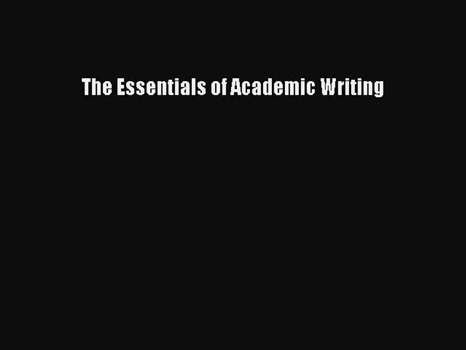 Download The Essentials of Academic Writing Ebook Free