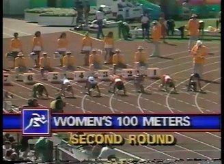 Olympics - 1984 Los Angeles - Track - Womens 100m Heat 2 - USA Alice Brown   imasportsphile