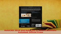 PDF  AutoCAD 2016 and AutoCAD LT 2016 Essentials Autodesk Official Press PDF Book Free
