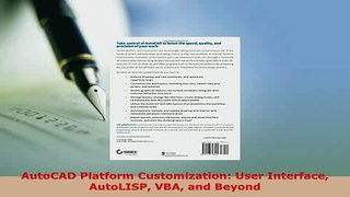 PDF  AutoCAD Platform Customization User Interface AutoLISP VBA and Beyond PDF Online