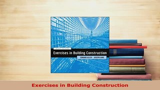 PDF  Exercises in Building Construction PDF Book Free