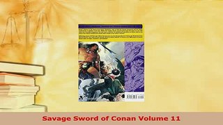Download  Savage Sword of Conan Volume 11 PDF Book Free
