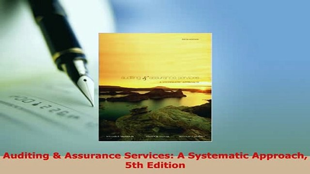PDF Auditing Assurance Services A Systematic Approach 5th Edition Ebook