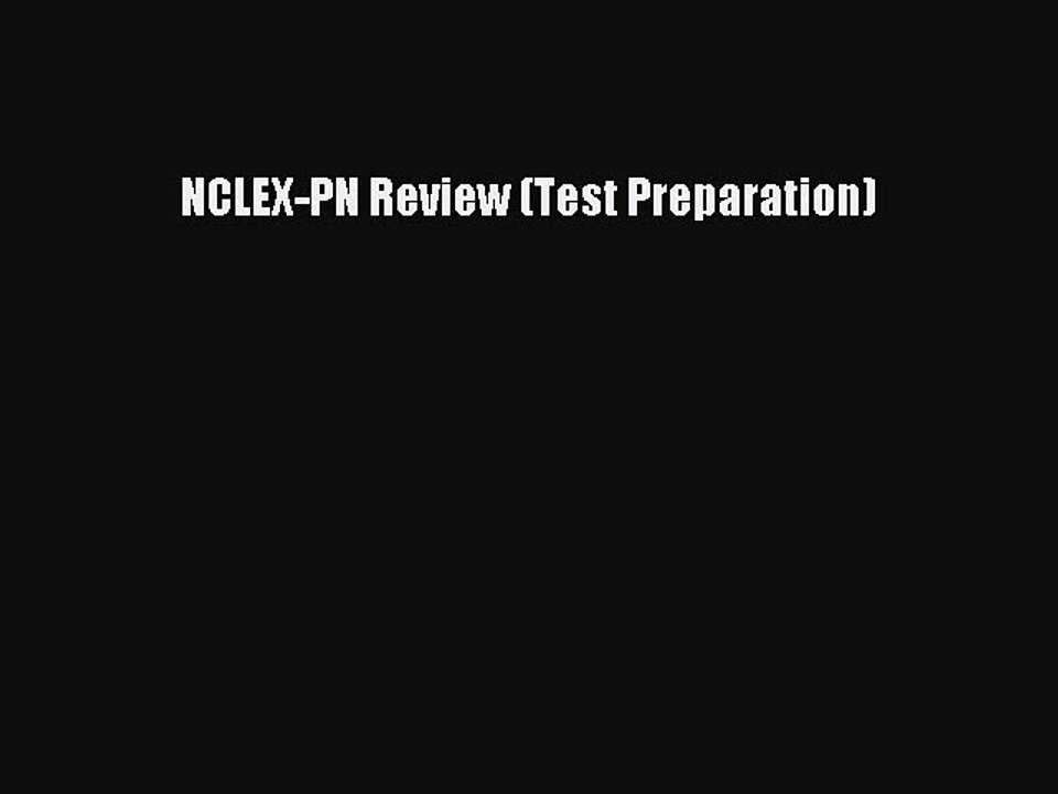 Download NCLEX-PN Review (Test Preparation) PDF Free