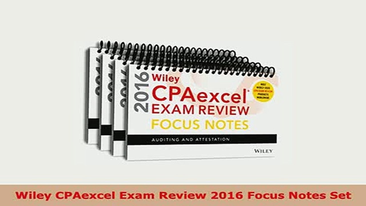 Download  Wiley CPAexcel Exam Review 2016 Focus Notes Set PDF Book Free