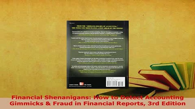 PDF Financial Shenanigans How to Detect Accounting Gimmicks Fraud in Financial Reports 3rd Read Full Ebook