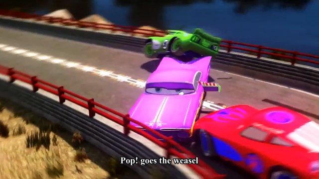 Cars Songs For Kids ♪ Pop goes the weasel ♪ Spider-Man Hulk Toy Epic Race Disney