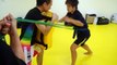 knee kick training with tube by girl kick champ