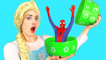 Spiderman, Elsa & Anna & Pink Spidergirl! Surprise Egg Hunt! Superheroes in Real Life -)