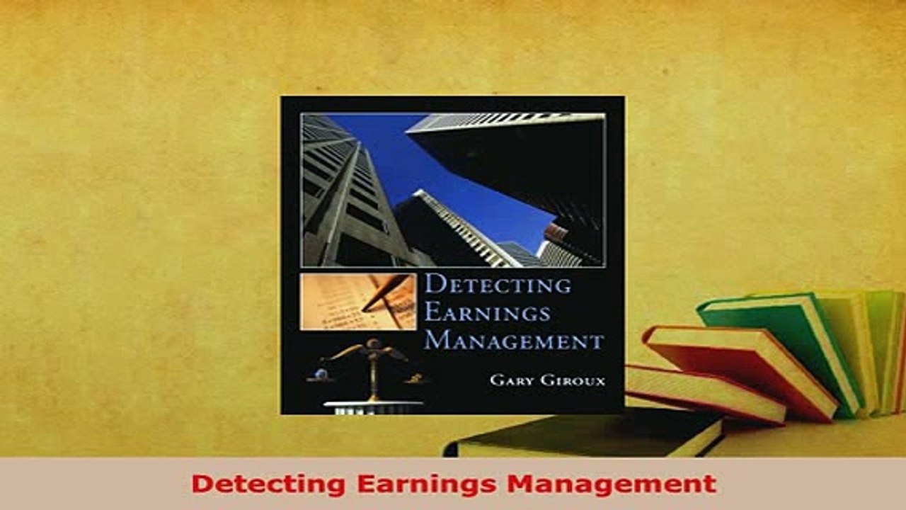PDF  Detecting Earnings Management PDF Full Ebook