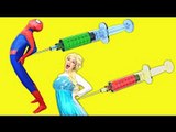 Spiderman & Frozen Elsa vs Doctor! Spiderman is sick! Funny Superheroes in Real Life -)