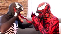 Venom Vs Carnage in Real Life! Funny Superhero Battle Movie with Jelly Bean Candy!