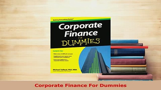 PDF Corporate Finance For Dummies Download Full Ebook