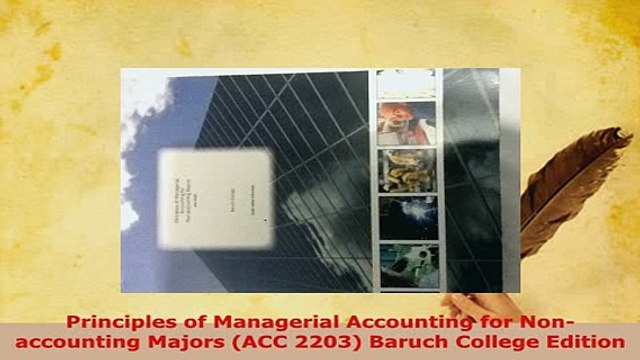 Download Principles of Managerial Accounting for Nonaccounting Majors ACC 2203 Baruch College PDF Full Ebook