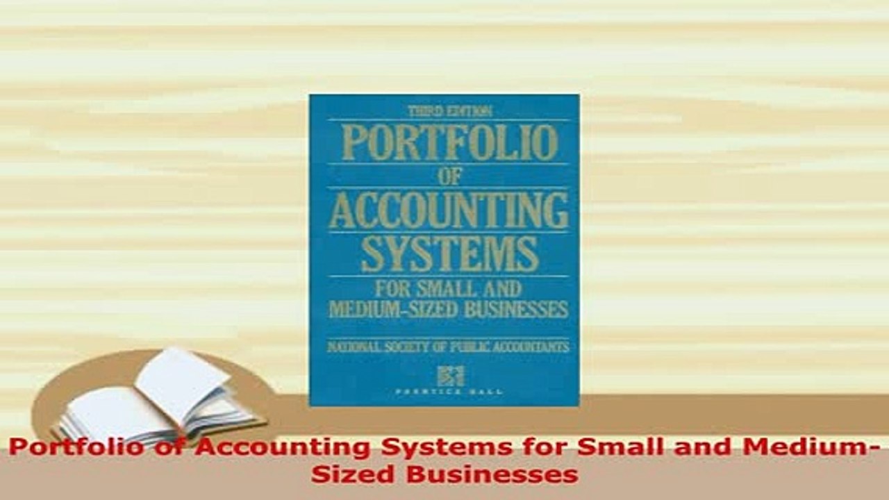 Download  Portfolio of Accounting Systems for Small and MediumSized Businesses PDF Full Ebook