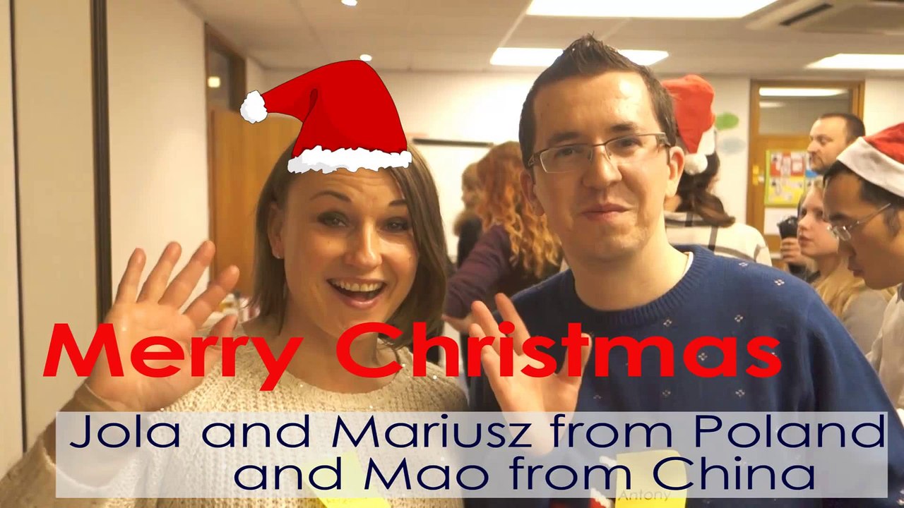 Merry Christmas - Christmas greetings in Polish and Chinese