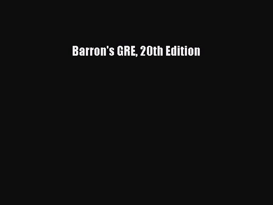 Download Barron's GRE 20th Edition Ebook Online