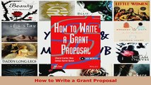 PDF  How to Write a Grant Proposal Free Books