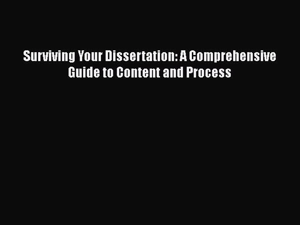 [PDF] Surviving Your Dissertation: A Comprehensive Guide to Content and Process [Download]