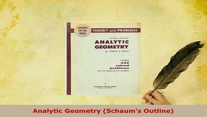 PDF  Analytic Geometry Schaums Outline PDF Online