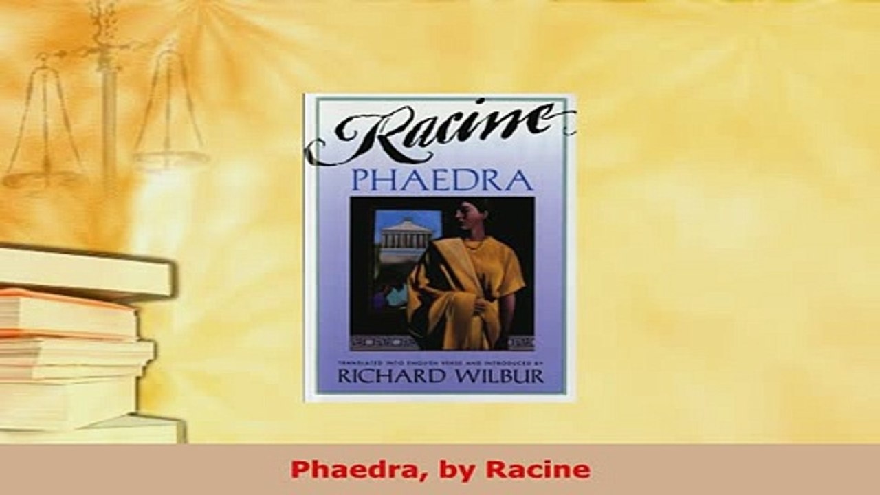 PDF  Phaedra by Racine PDF Online