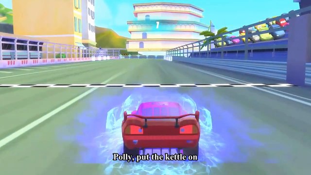 Spiderman Car For Kids - Polly put the kettle on - McQueen Disney Compilation